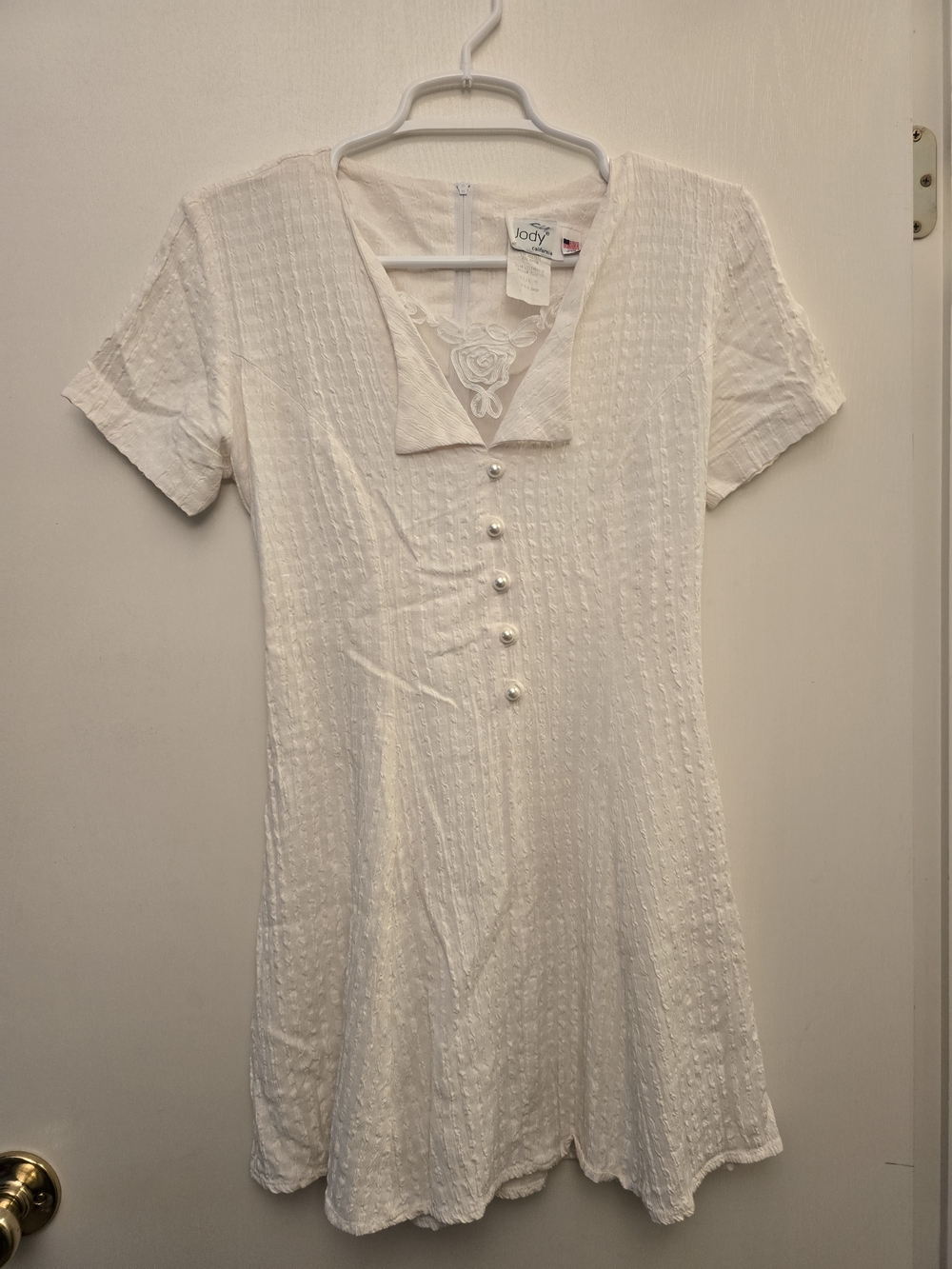 Jody White Textured Button-Front Dress